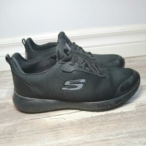 Women’s Skechers Work Relaxed Fit Memory Foam Shoes Size 8 Black Slip Resistant